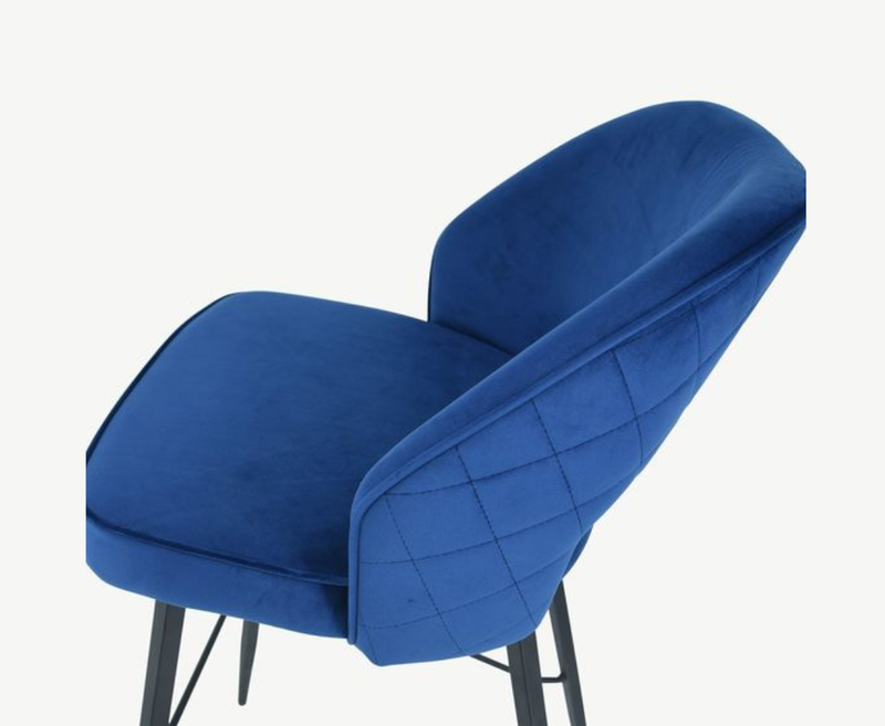 Sutton Velvet Bar Stool - Navy