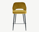 Sutton Velvet Bar Stool - Mustard