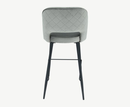 Sutton Velvet Bar Stool - Grey