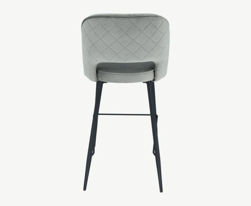 Sutton Velvet Bar Stool - Grey