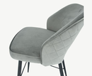 Sutton Velvet Bar Stool - Grey