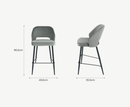 Sutton Velvet Bar Stool - Grey