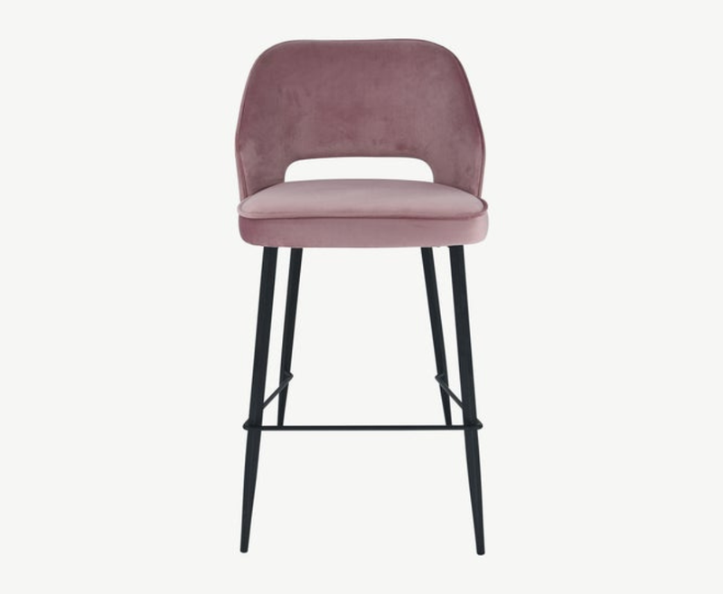 Sutton Velvet Bar Stool - Pink