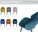 Sutton Velvet Dining Chair - Navy