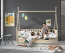 Tipi Bed 90x200cm with fence - Natural