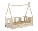 Tipi Bed 90x200cm with fence - Natural
