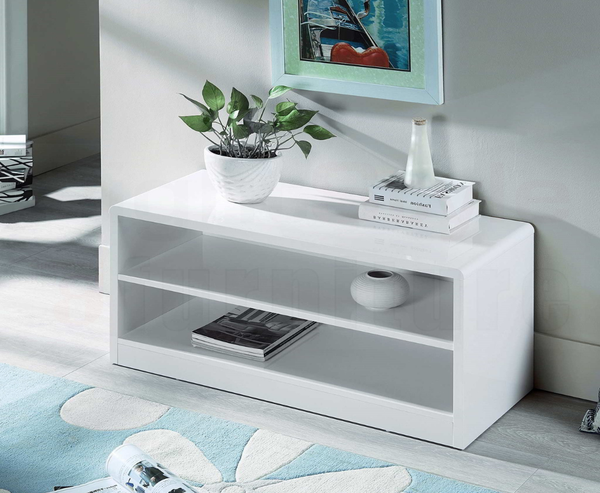 New York High Gloss White Compact Tv Unit