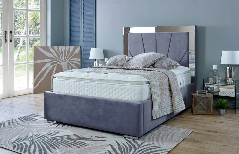 Aurora 5ft Kingsize Ottoman Bed Frame- Velvet Grey