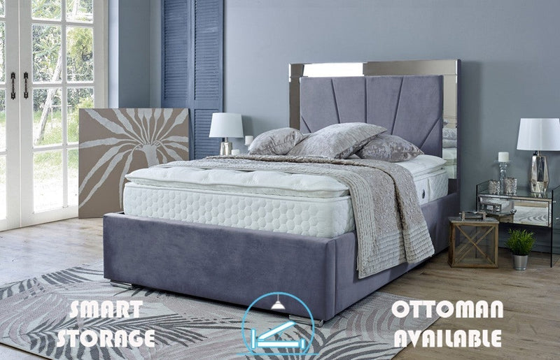Aurora 4ft 6 Ottoman Bed Frame- Velvet Grey