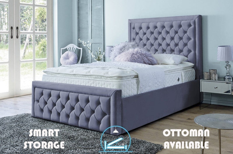 Lewis 6ft Superking Ottoman Bed Frame- Naples Grey