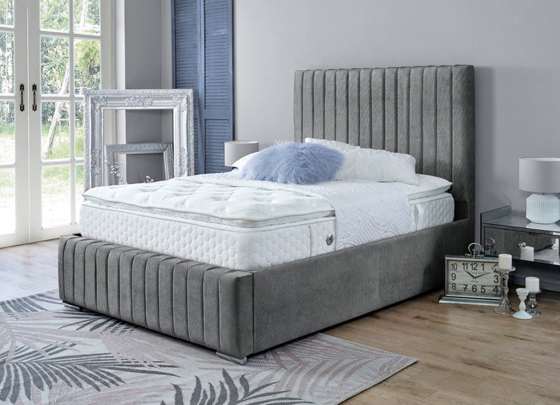 Turin 5ft Kingsize Bed Frame- Velvet Grey