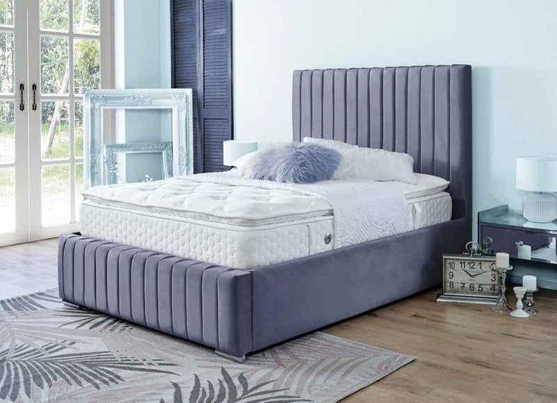 Turin 5ft Kingsize Bed Frame- Velvet Blue