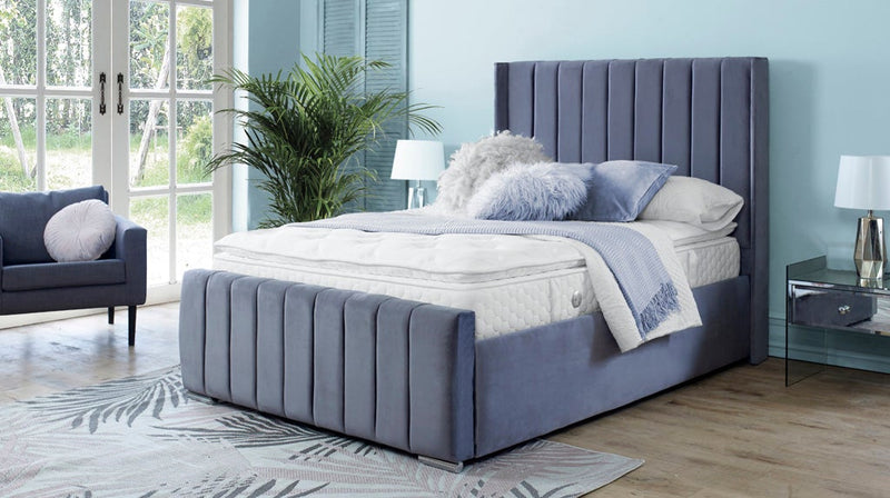 Topaz 6ft Superking Bed Frame- Velvet Blue