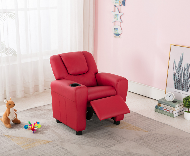 Kids Recliners Armchair with Cup Holder - 5 Colours