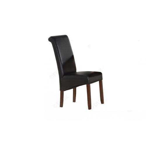 Sophie Dining Chair Black with Acacia Legs