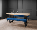 Bently 1.8M Dining Table with 2 Cruz Low Benches  - Navy