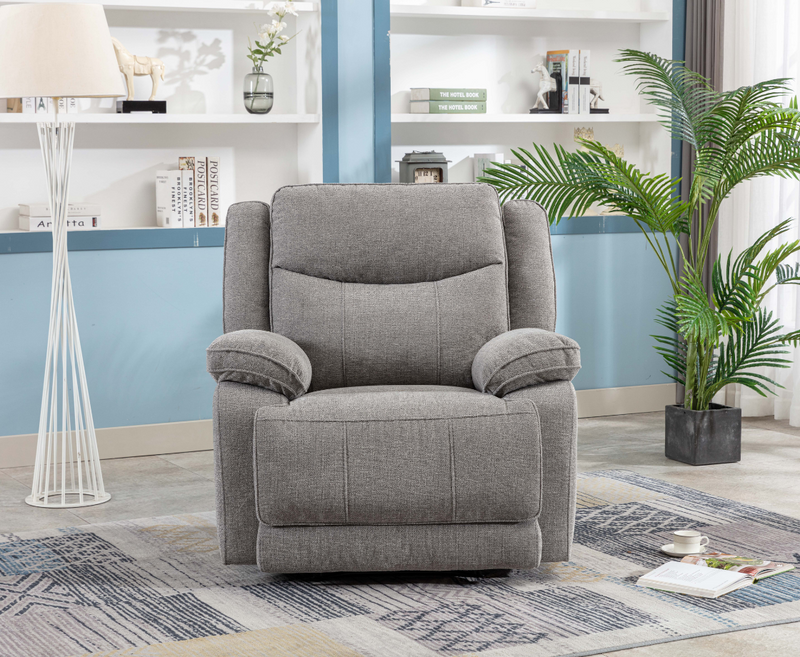 Harlie 2+1+1 Electric Reclining Sofa Set with Console - Light Grey