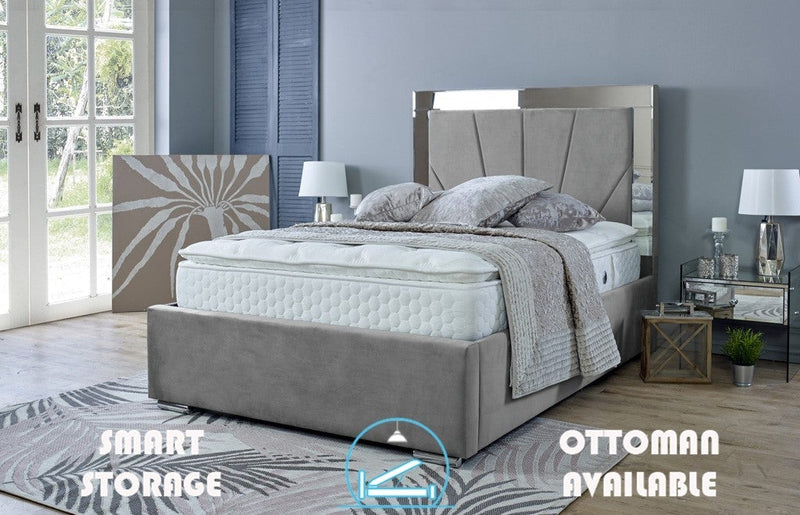 Aurora 3ft Single Ottoman Bed Frame- Velvet Grey