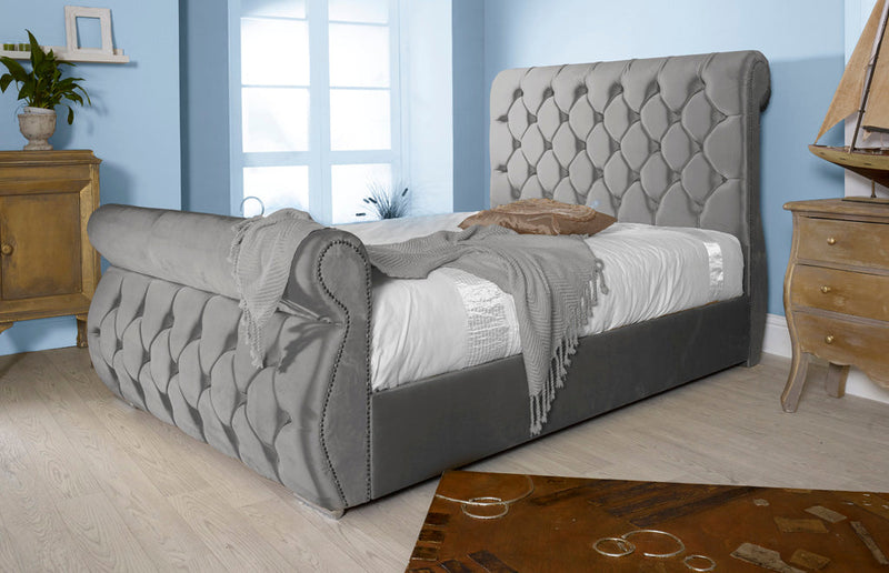 Chester 3ft Single Ottoman Bed Frame- Velvet Beige