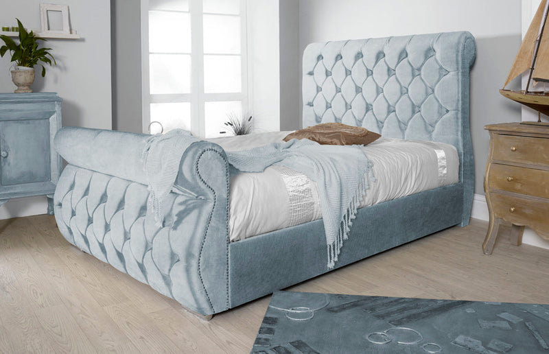 Chester 4ft Ottoman Bed Frame- Velvet Blue