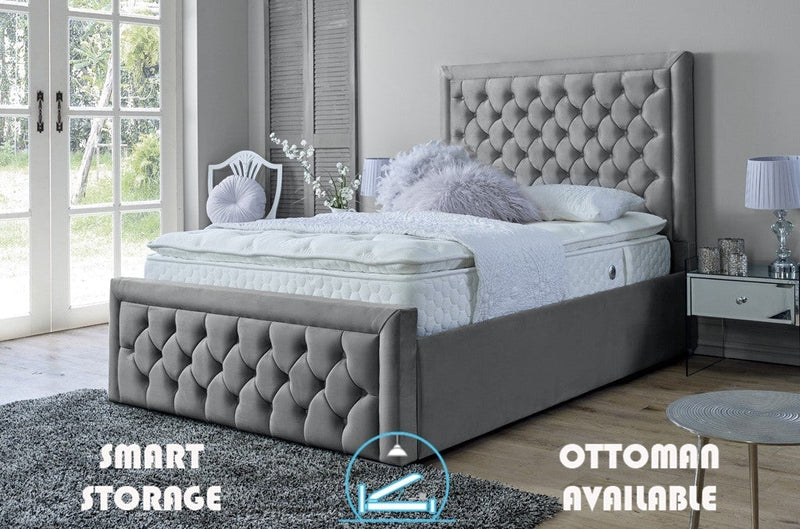 Lewis 4ft Ottoman Bed Frame- Naples Grey