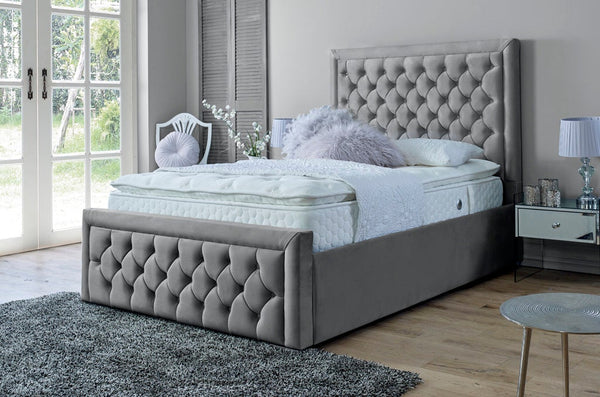 Lewis 6ft Superking Bed Frame- Velvet Grey