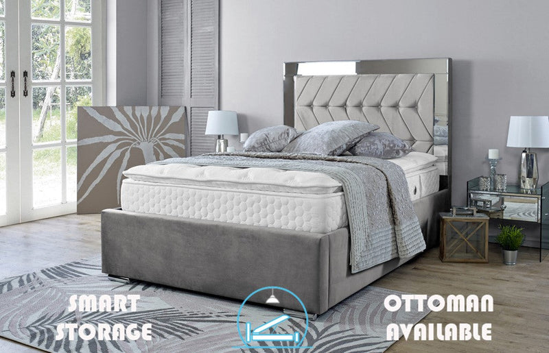 Parie 4ft Ottoman Bed Frame- Velvet Grey