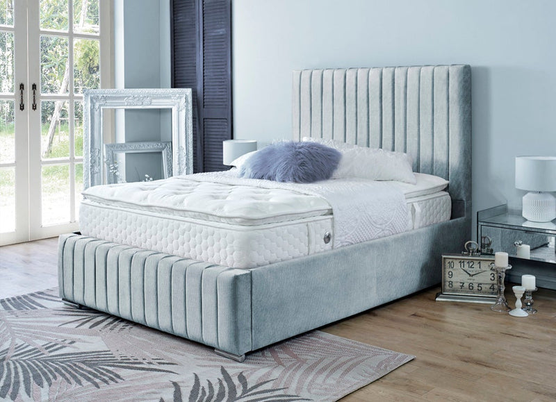 Turin 3ft Single Bed Frame- Velvet Grey