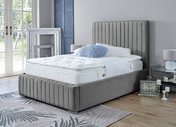 Turin 4ft Ottoman Bed Frame- Velvet Grey