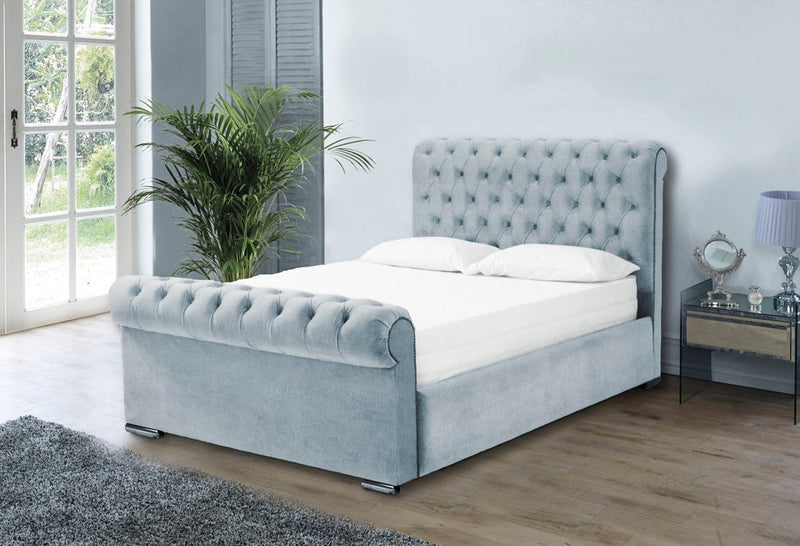 Benito 5ft Kingsize Ottoman Bed Frame- Velvet Grey