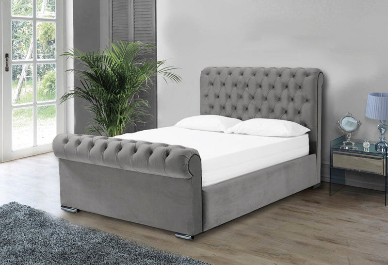 Benito 4ft 6 Bed Frame- Velvet Grey