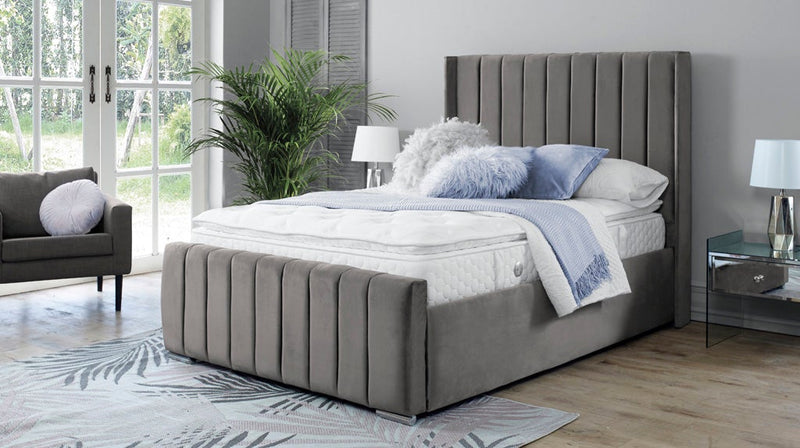 Topaz 4ft 6 Ottoman Bed Frame- Velvet Grey