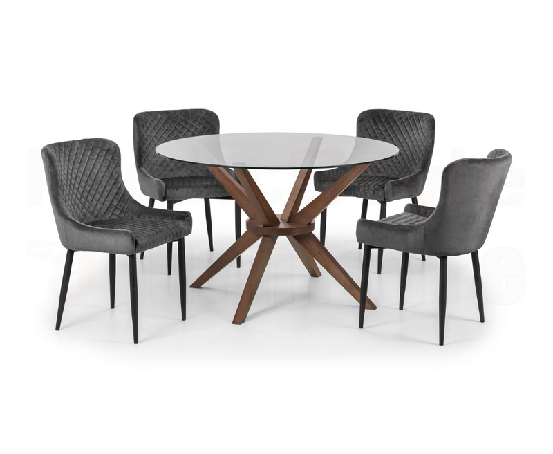 Cruz Velvet Dining Chair - Mustard | Grey | Navy