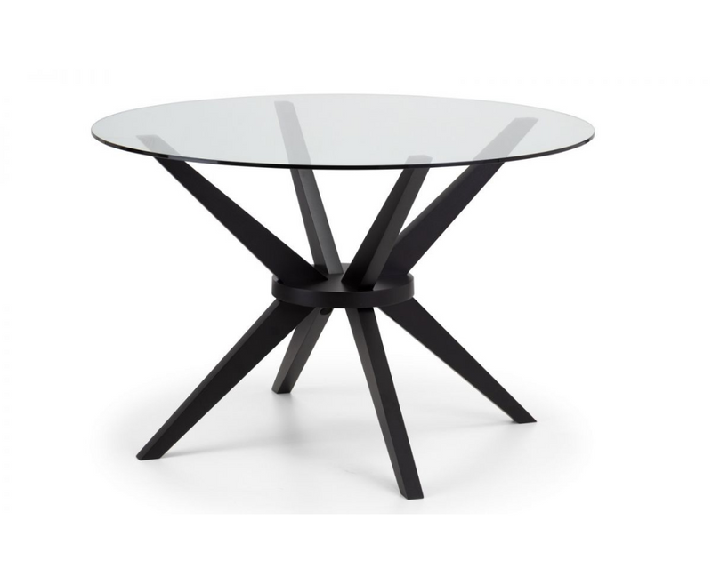 Hayu Round Dining Table with 4PC Cruz Dining Chair - Grey