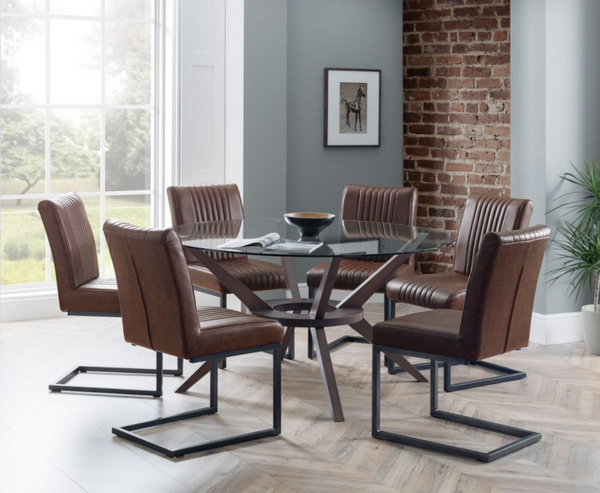 Chase Large Dining Table with 6 Brooke Dining Chair - Full Dining Set