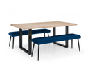 Bently 1.8M Dining Table with 2 Cruz Low Benches  - Navy
