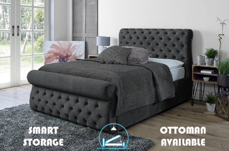 Alicante 4ft 6 Ottoman Bed Frame- Velvet Black