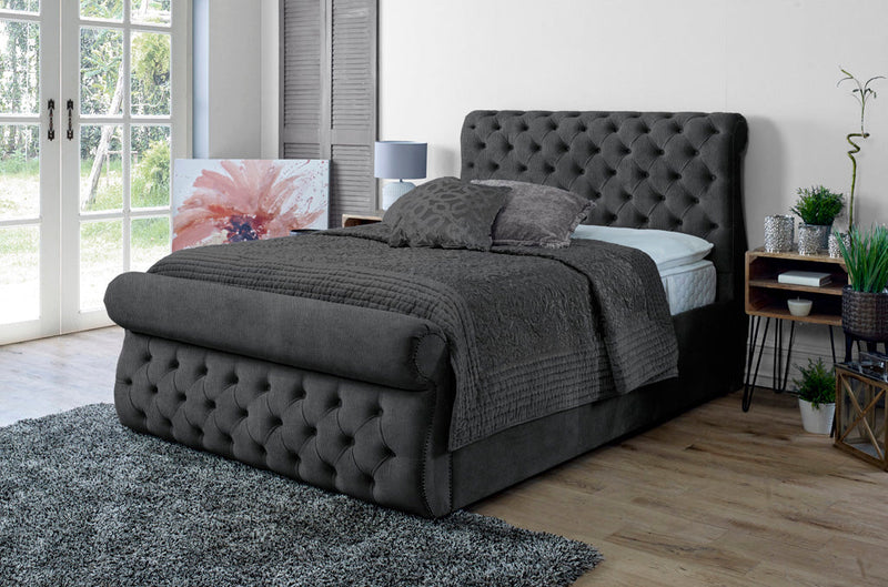 Alicante 4ft 6 Ottoman Bed Frame- Velvet Grey