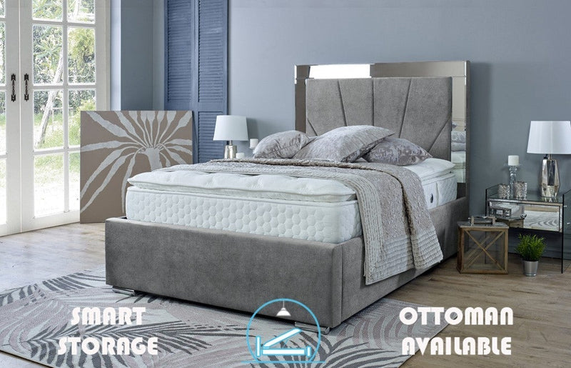 Aurora 4ft 6 Ottoman Bed Frame- Velvet Grey