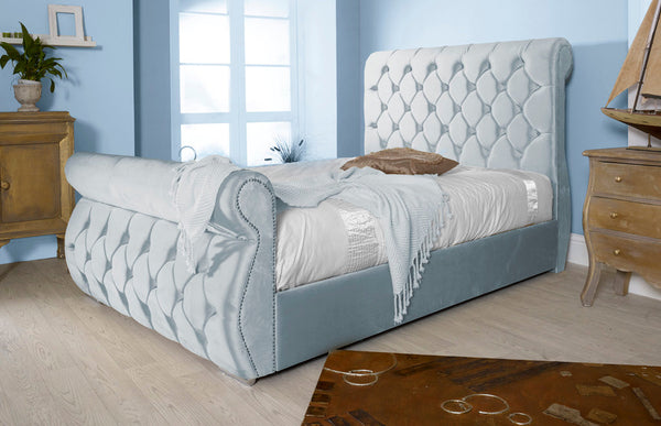 Chester 4ft 6 Ottoman Bed Frame- Velvet Silver