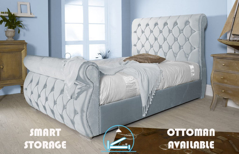 Chester 5ft Kingsize Ottoman Bed Frame- Naples Grey
