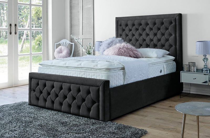 Lewis 3ft Single Ottoman Bed Frame- Velvet Black