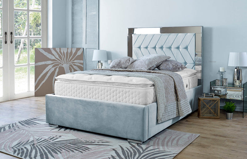 Parie 3ft Single Ottoman Bed Frame- Naples Silver