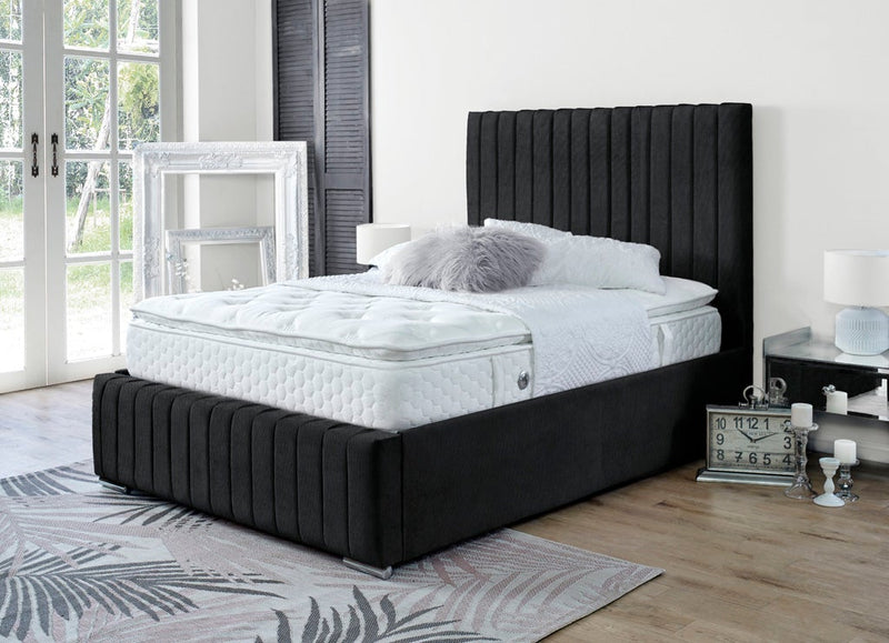 Turin 5ft Kingsize Ottoman Bed Frame- Velvet Black