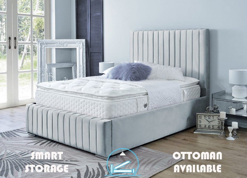 Turin 4ft Ottoman Bed Frame- Velvet Grey