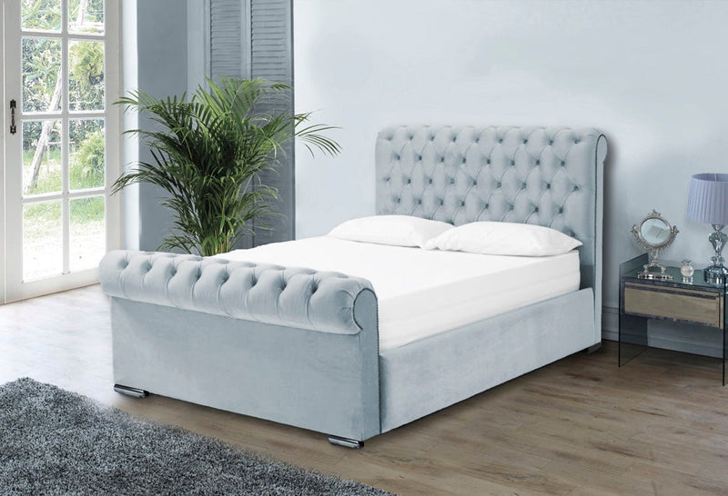 Benito 4ft 6 Ottoman Bed Frame- Velvet Grey