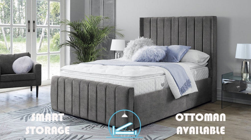 Topaz 5ft Ottoman Bed Frame- Velvet Grey