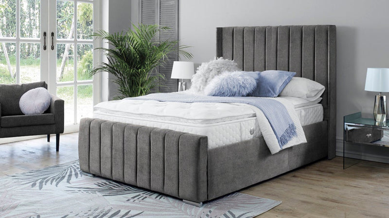 Topaz 3ft Single Bed Frame- Velvet Grey