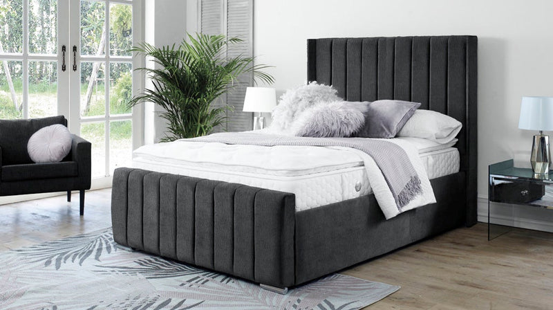 Topaz 4ft 6 Bed Frame- Velvet Grey