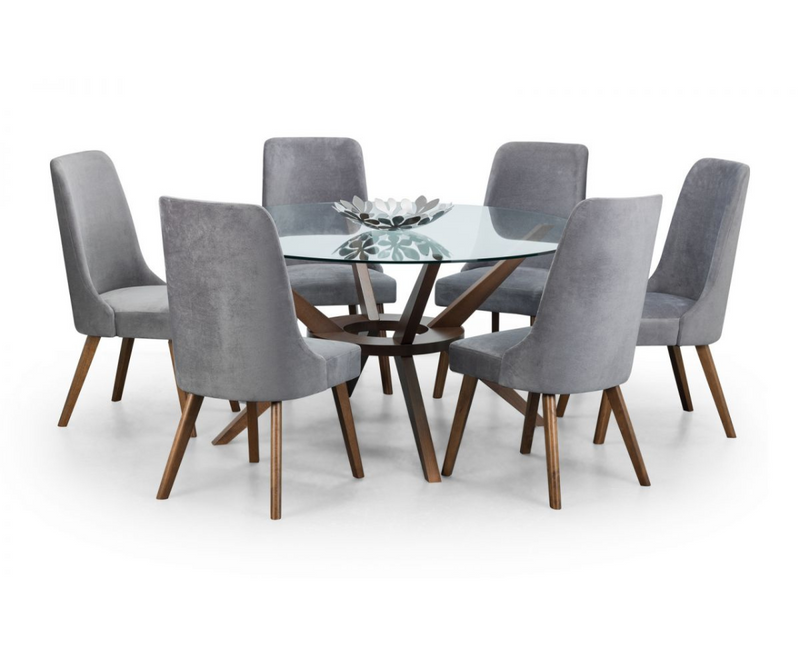 Chase Large Round Glass Dining Table